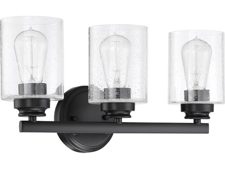 Craftmade Bolden 3-Light Flat Black Glass Vanity Light
