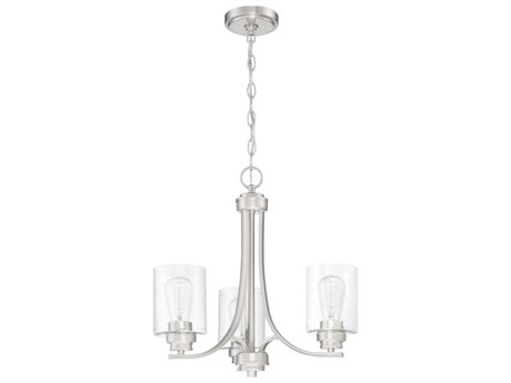 Craftmade Bolden 3-Light Brushed Polished Nickel Glass Cylinder Chandelier