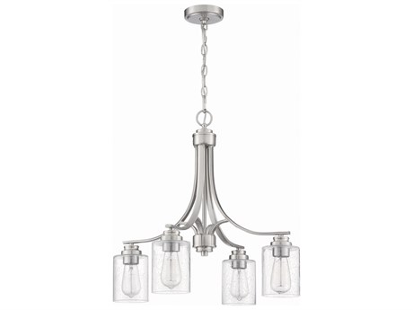 Craftmade Bolden 4-Light Brushed Polished Nickel Glass Cylinder Chandelier
