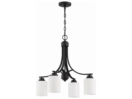 Craftmade Bolden 4-Light Flat Black Glass Cylinder Chandelier