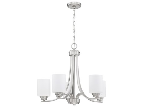 Craftmade Bolden 5-Light Brushed Polished Nickel Glass Cylinder Chandelier