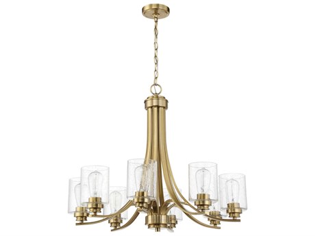 Craftmade Bolden 8-Light Satin Brass Glass Cylinder Chandelier