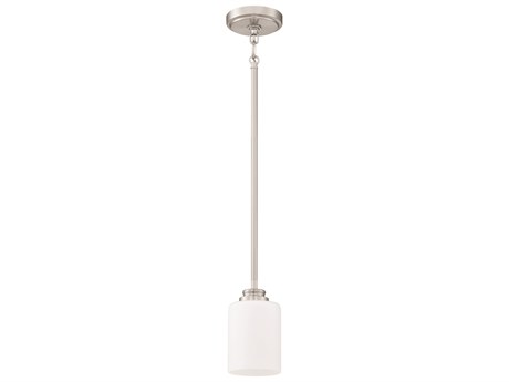 Craftmade Bolden 1-Light Brushed Polished Nickel Glass Cylinder Mini Pendant