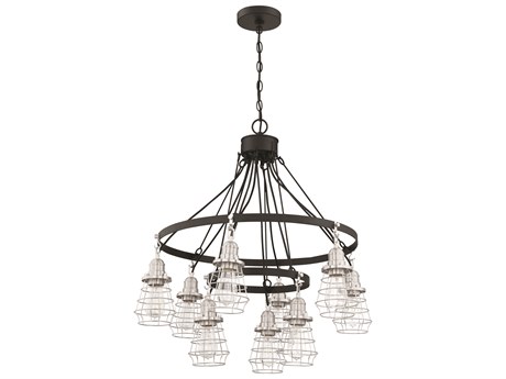 Craftmade Thatcher 9-Light Flat Black Brushed Polished Nickel Chandelier