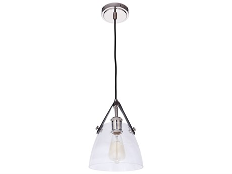 Craftmade Hagen 1-Light Polished Nickel Glass Mini Pendant