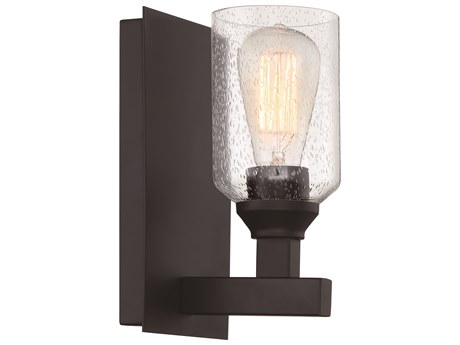 Craftmade Chicago 1-Light Flat Black Glass Vanity Light