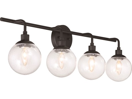 Craftmade Que 4-Light Flat Black Glass Vanity Light