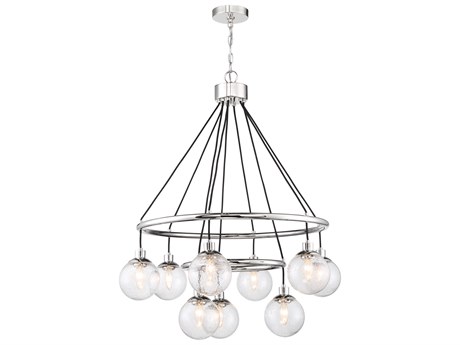 Craftmade Que 9-Light Chrome Glass Globe Chandelier