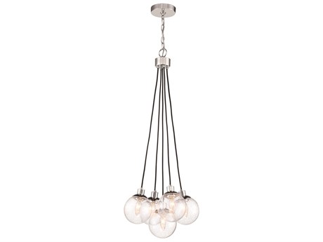 Craftmade Que 5-Light Chrome Glass Globe Pendant