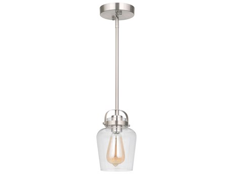 Craftmade Trystan 1-Light Brushed Polished Nickel Glass Bell Mini Pendant