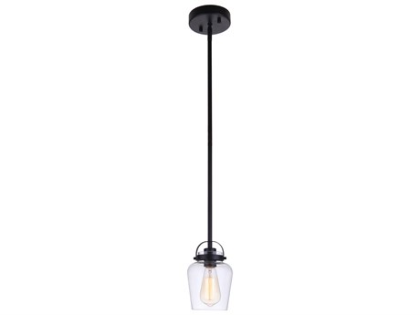 Craftmade Trystan 1-Light Flat Black Glass Bell Mini Pendant