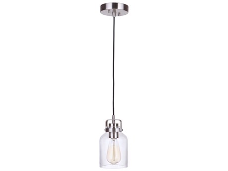 Craftmade Foxwood 1-Light Brushed Polished Nickel Glass Bell Mini Pendant