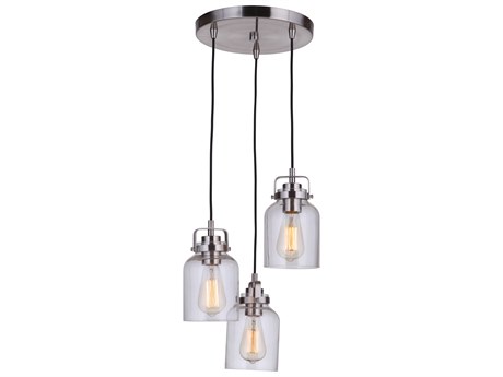 Craftmade Foxwood 3-Light Brushed Polished Nickel Glass Bell Mini Pendant