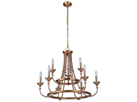 Craftmade Marlowe 9-Light Satin Brass Candelabra Chandelier