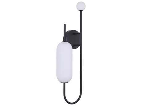 Craftmade Tuli 1-Light Flat Black Glass LED Wall Sconce