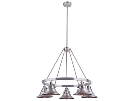 Craftmade Union 5-Light Satin Aluminum Gray Bell Chandelier