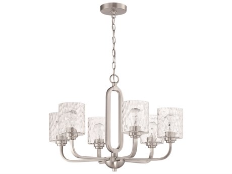 Craftmade Collins 6-Light Brushed Polished Nickel Glass Cylinder Chandelier