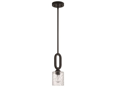Craftmade Collins 1-Light Flat Black Glass Cylinder Mini Pendant