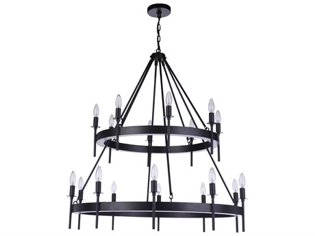 Craftmade Larrson 18-Light Flat Black Tiered Chandelier