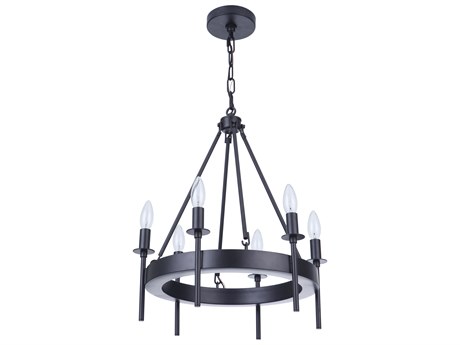 Craftmade Larrson 6-Light Flat Black Candelabra Chandelier