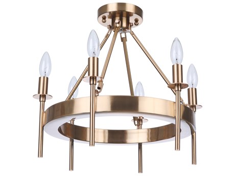 Craftmade Larrson 6-Light Satin Brass Semi Flush Mount
