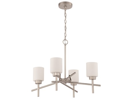 Craftmade Cadence 4-Light Satin Nickel Glass Cylinder Chandelier