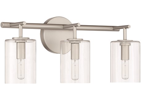 Craftmade Hailie 3-Light Satin Nickel Glass Vanity Light