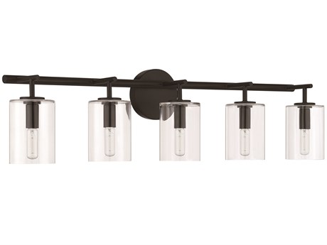 Craftmade Hailie 5-Light Flat Black Glass Vanity Light