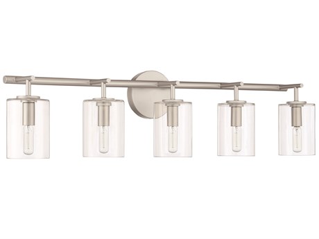 Craftmade Hailie 5-Light Satin Nickel Glass Vanity Light