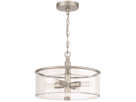 Craftmade Hailie 4-Light Satin Nickel Glass Drum Pendant