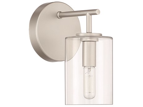 Craftmade Hailie 1-Light Satin Nickel Glass Vanity Light