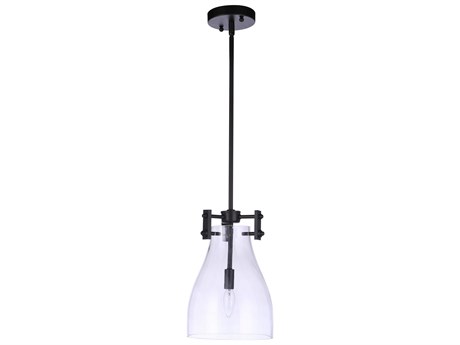 Craftmade Chardonnay 1-Light Flat Black Glass Bell Mini Pendant