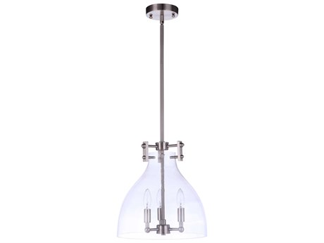 Craftmade Chardonnay 3-Light Brushed Polished Nickel Glass Bell Chandelier