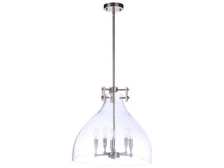 Craftmade Chardonnay 5-Light Brushed Polished Nickel Glass Bell Chandelier