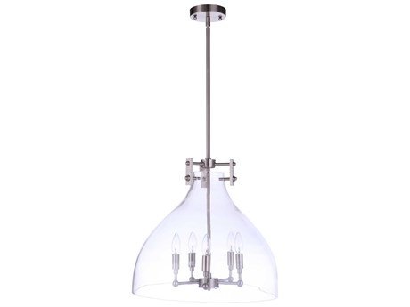 Craftmade Chardonnay 5-Light Satin Brass Glass Bell Chandelier