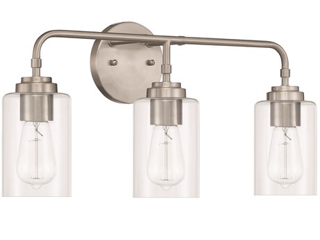 Craftmade Stowe 3-Light Brushed Polished Nickel Glass Vanity Light