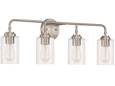 Craftmade Stowe 4-Light Brushed Polished Nickel Glass Vanity Light