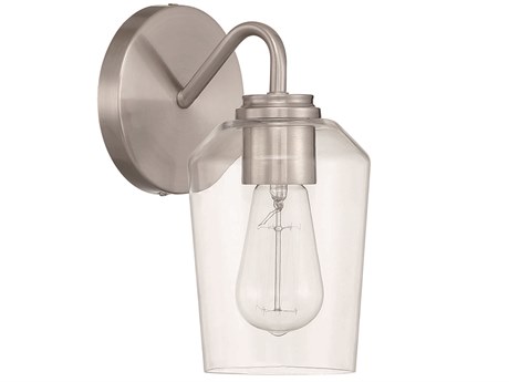 Craftmade Shayna 1-Light Brushed Polished Nickel Glass Vanity Light