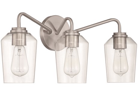 Craftmade Shayna 3-Light Brushed Polished Nickel Glass Vanity Light