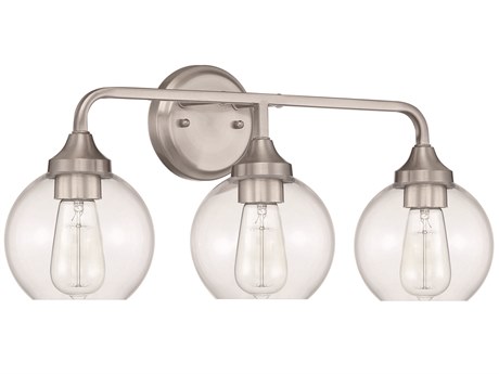 Craftmade Glenda 3-Light Brushed Polished Nickel Glass Vanity Light