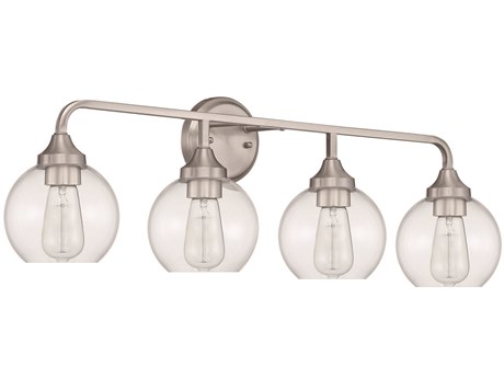 Craftmade Glenda 4-Light Brushed Polished Nickel Glass Vanity Light