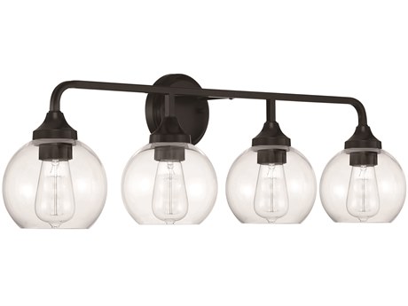 Craftmade Glenda 4-Light Flat Black Glass Vanity Light