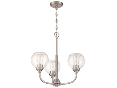 Craftmade Glenda 3-Light Brushed Polished Nickel Glass Globe Round Chandelier