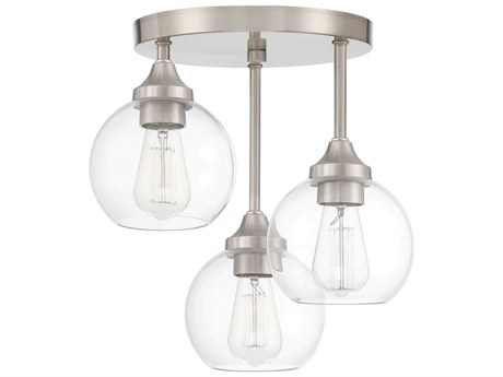 Craftmade Glenda 3-Light Brushed Nickel Glass Globe Semi Flush Mount