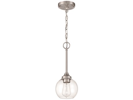 Craftmade Glenda 1-Light Brushed Polished Nickel Glass Globe Round Mini Pendant
