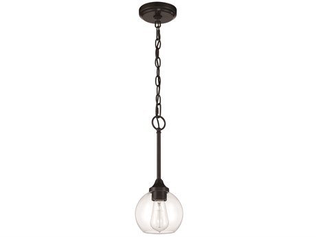 Craftmade Glenda 1-Light Flat Black Glass Globe Round Mini Pendant