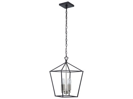 Craftmade Flynt Ii 4-Light Flat Black Brushed Polished Nickel Chandelier