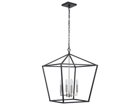 Craftmade Flynt Ii 4-Light Flat Black Brushed Polished Nickel Chandelier