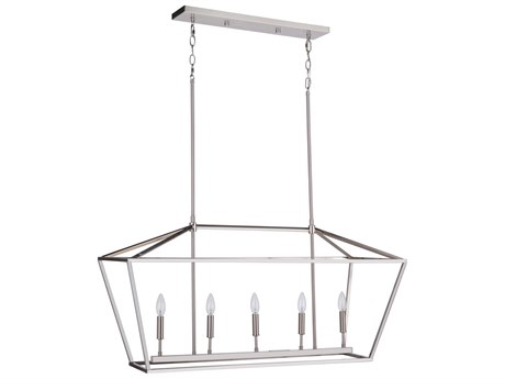Craftmade Flynt Ii 5-Light Flat Black Brushed Polished Nickel Island Pendant