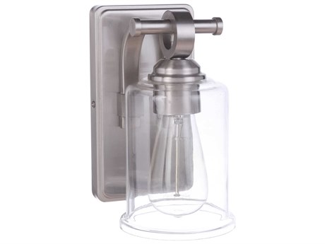 Craftmade Romero 1-Light Brushed Polished Nickel Glass Vanity Light